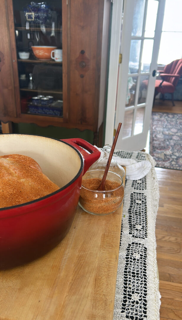 Appalachian homestead pantry shelves with canning jars